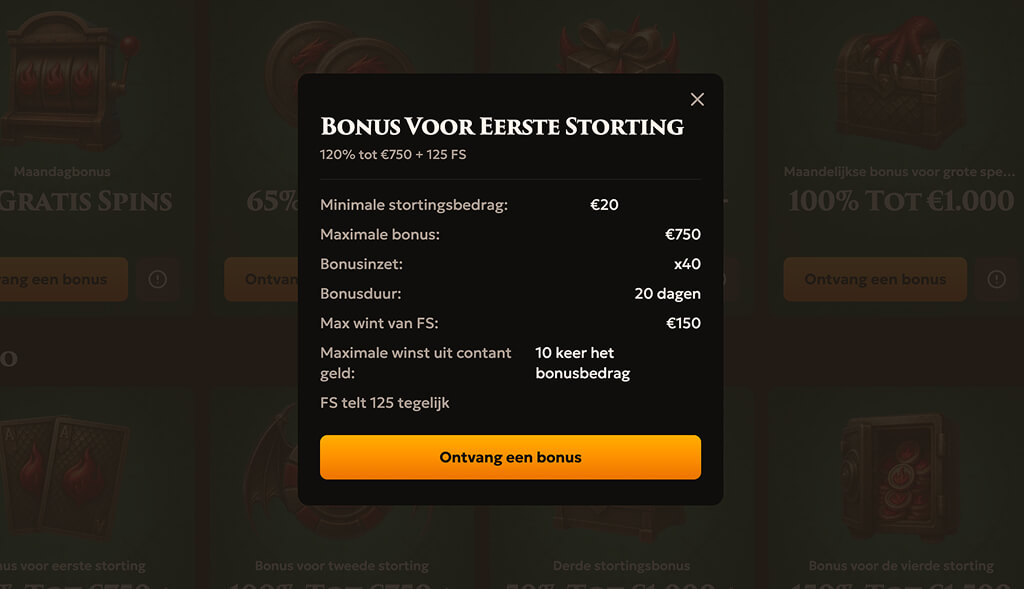 DragoBet Casino Eerste stortingsbonus